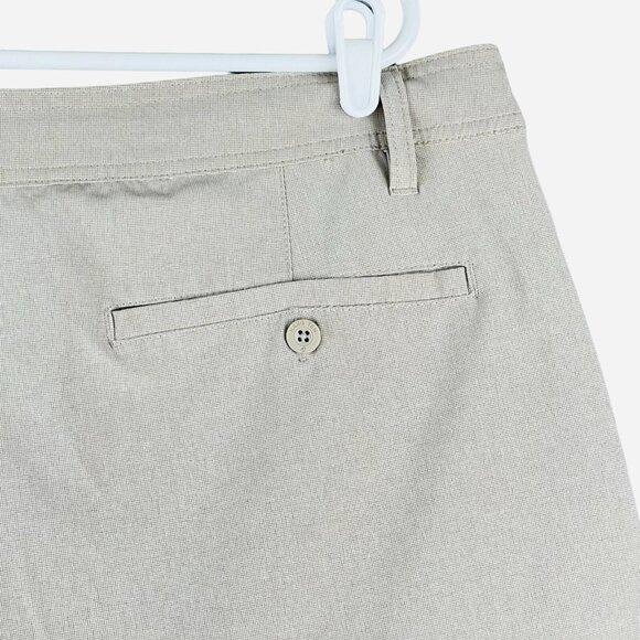 Hang Ten Men's Beige Shorts Size 40 Flat Front Zip Drawstring Waist Pockets - Picture 5 of 13